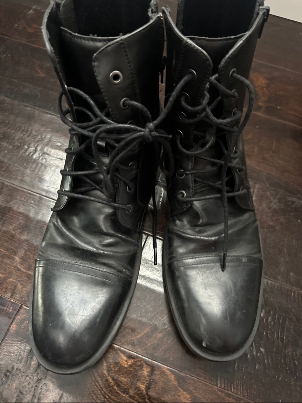 Unlisted by Kenneth Cole Black Leather Lace-Up Men's Ankle Boots